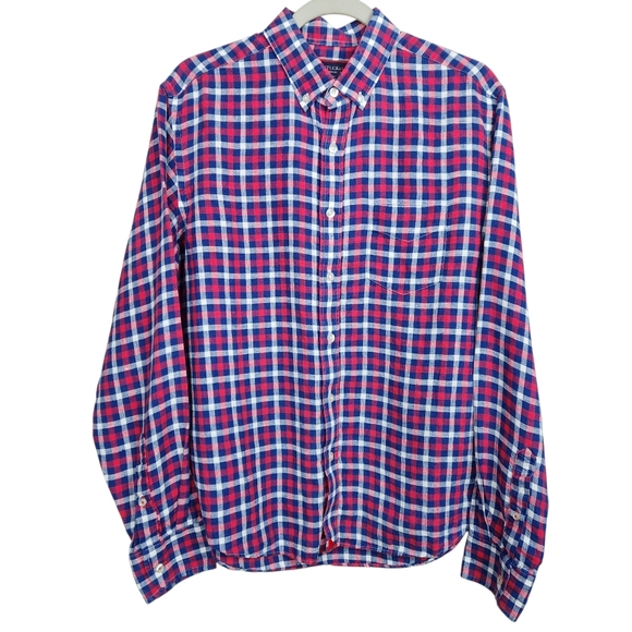 UNTUCKit 100% Linen Plaid Button Down Chelois Long Sleeve Shirt Mens Size M - Picture 1 of 9